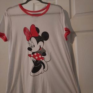 Disney Minnie burnout ringer t shirt